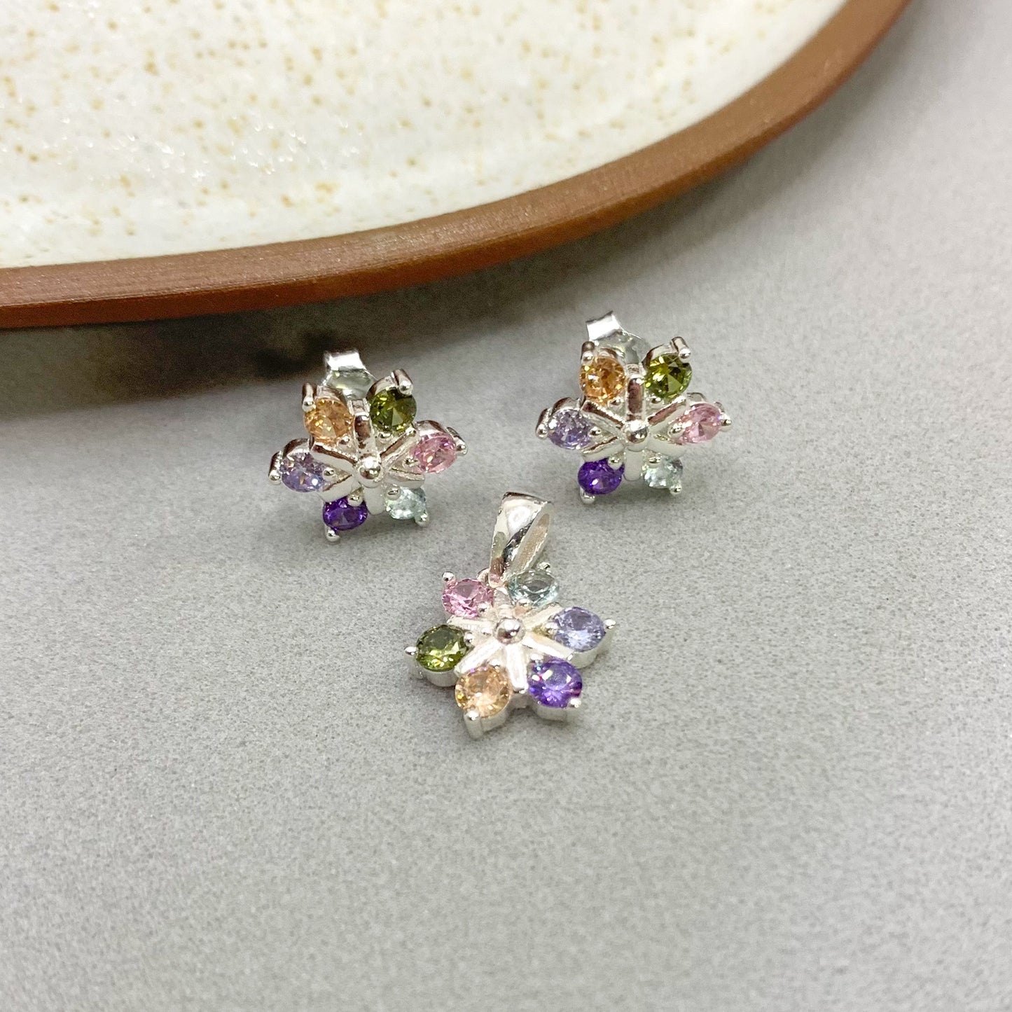 Conjunto Flor multicolor