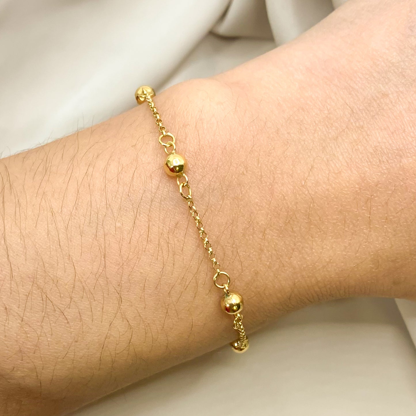 Pulsera con Pelotitas Oro 18K-Italy