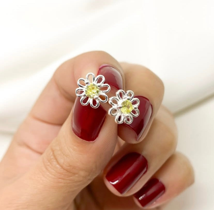 Aro Girasol con piedra