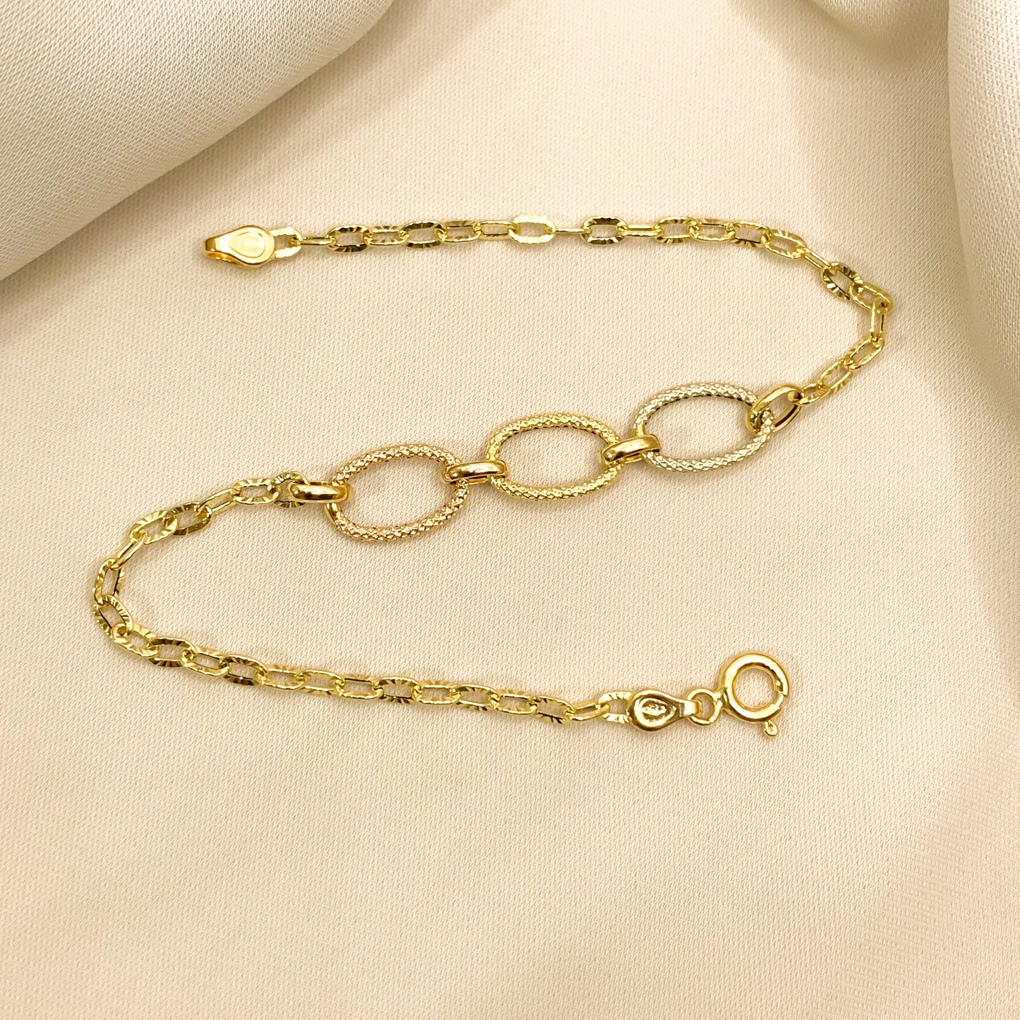 Pulsera combinada Oro 18K Italy