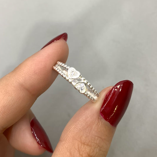 Anillo doble corazón