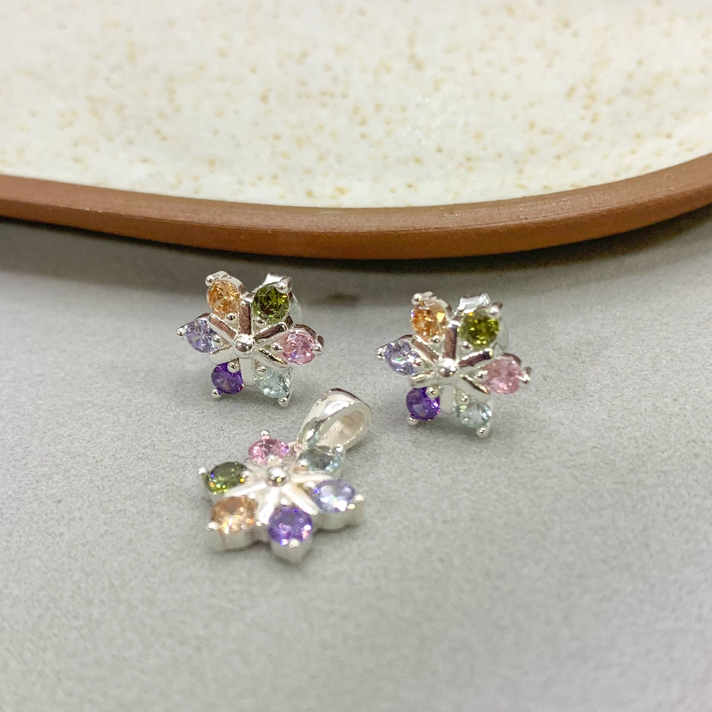 Conjunto Flor multicolor