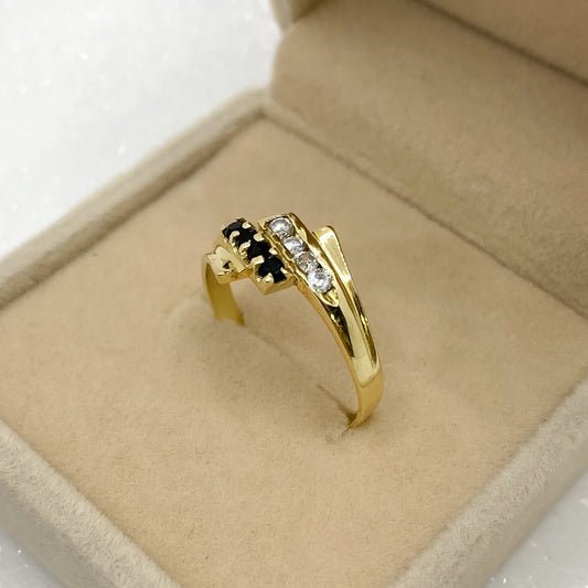 Anillo en Piedras Negro-Blanco