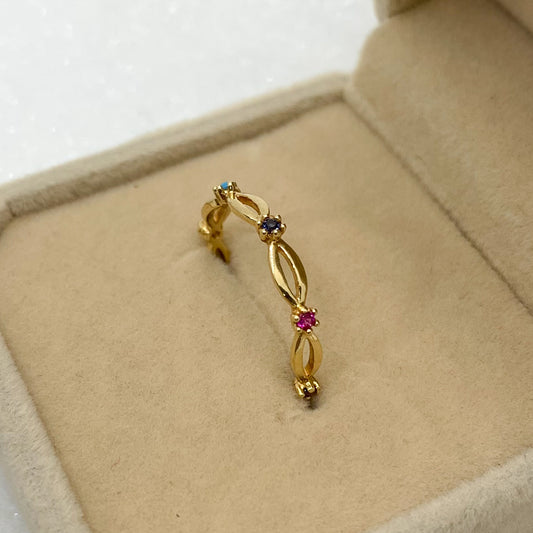 Anillo Medio Sinfín-Piedras en Colores