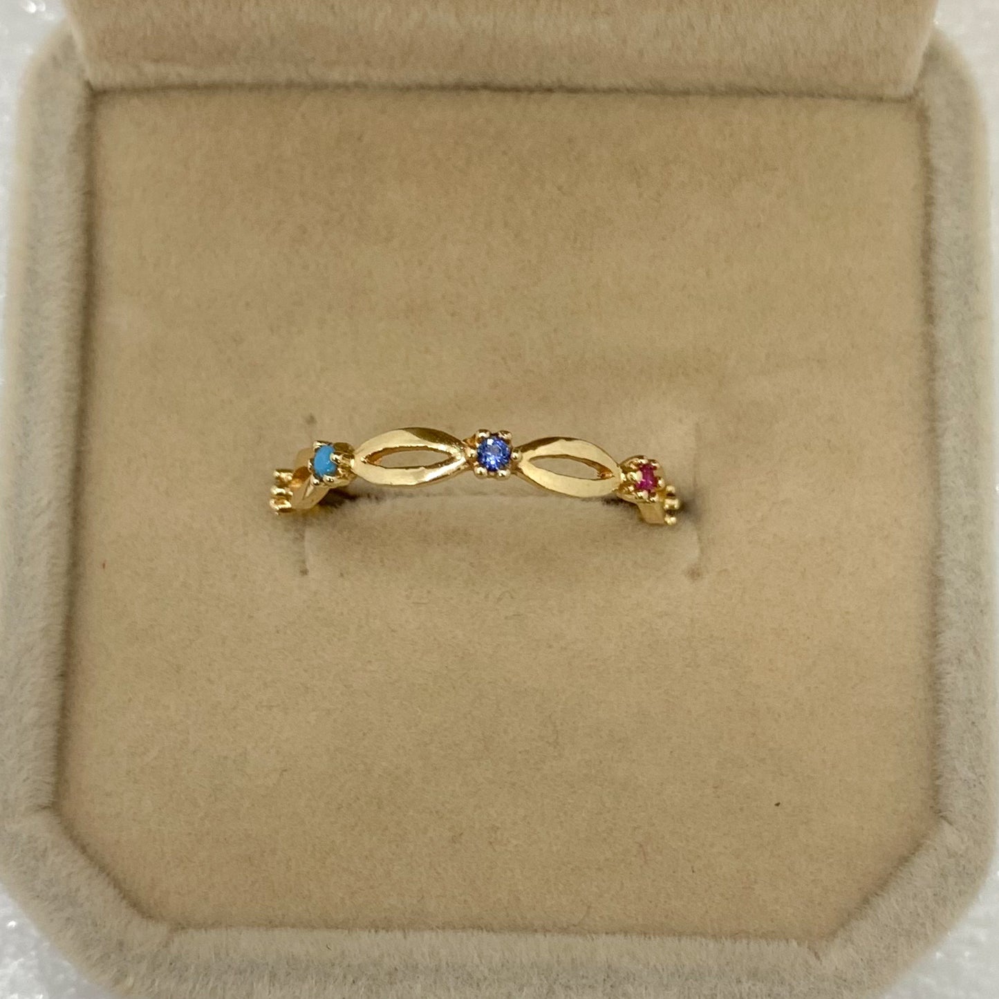 Anillo Medio Sinfín-Piedras en Colores